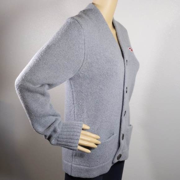 HOLLISTER GRAY BUTTON DOWN JACKET SIZE LARGE - Picture 5 of 8